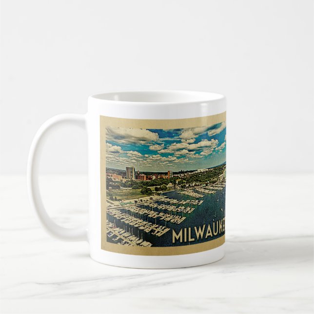 Milwaukee Wisconsin Coffee Mug Vintage Travel (Left)