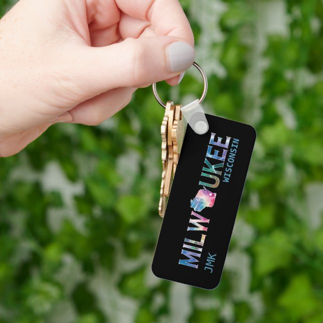 Milwaukee, Wisconsin - Colorful  Keychain (Hand)