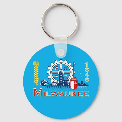 Milwaukee Wisconsin flag Keychain