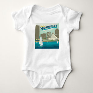 Milwaukee Wisconsin Harbor   Brew City Baby Bodysuit