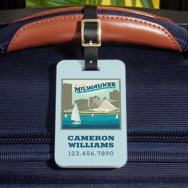 Milwaukee Wisconsin Harbor | Brew City Luggage Tag (Front Insitu 2)