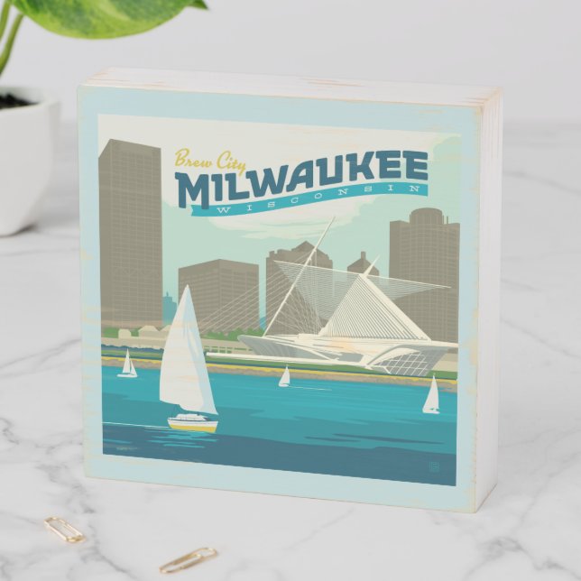 Milwaukee Wisconsin Harbor | Brew City Wooden Box Sign (In Situ Horizontal)