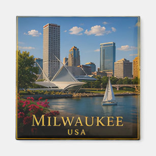 Milwaukee Wisconsin Lake Michigan Brewing Magnet