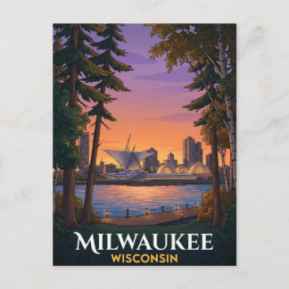 Milwaukee Wisconsin Lakefront Art Museum Travel Postcard