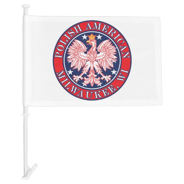 Milwaukee Wisconsin Polish Car Flag (Front)