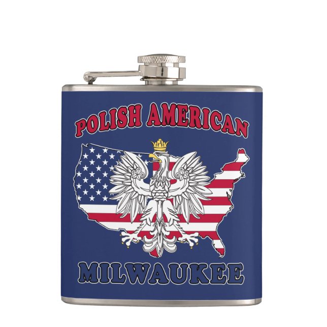 Milwaukee Wisconsin Polish Flask (Front)