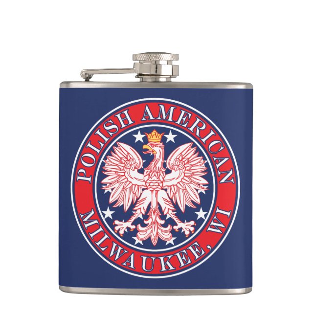 Milwaukee Wisconsin Polish Flask (Front)