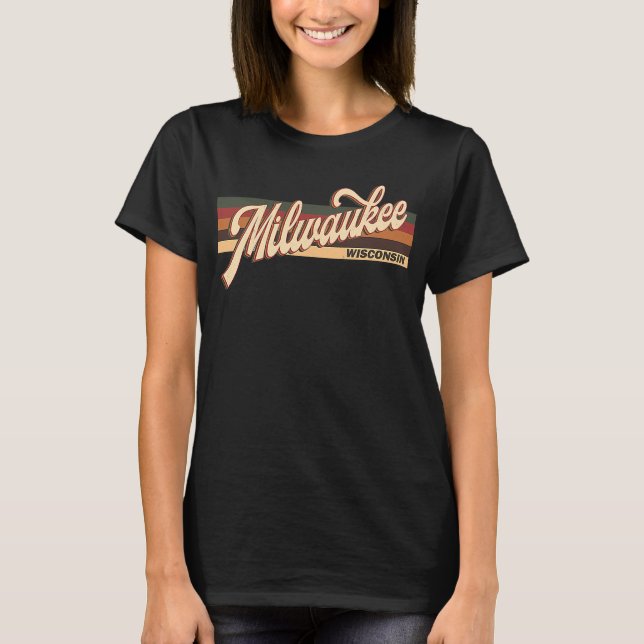 Milwaukee Wisconsin  Retro 1970's 80'S Style T-Shirt (Front)
