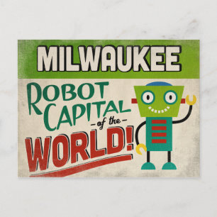 Milwaukee Wisconsin Robot - Funny Vintage Postcard