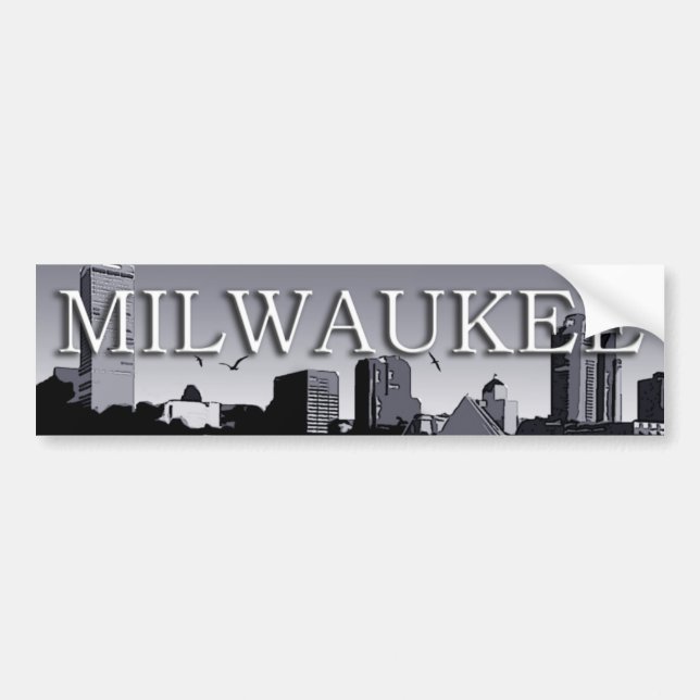 Milwaukee Wisconsin Skyline Bumper Sticker (Front)