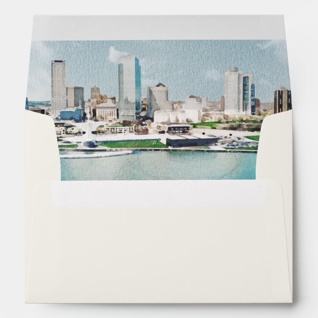 MILWAUKEE Wisconsin Skyline Destination Travel Envelope (Back (Bottom))