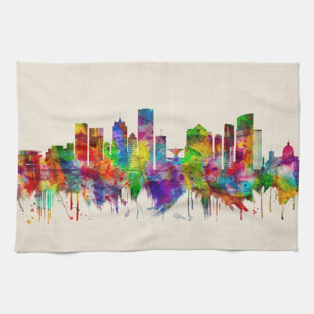 Milwaukee Wisconsin skyline Kitchen Towel (Horizontal)