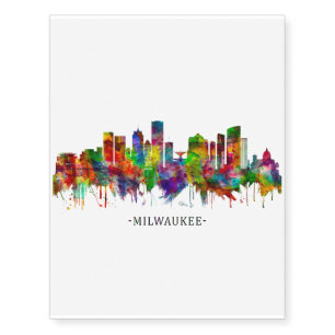 Milwaukee Wisconsin skyline Temporary Tattoos