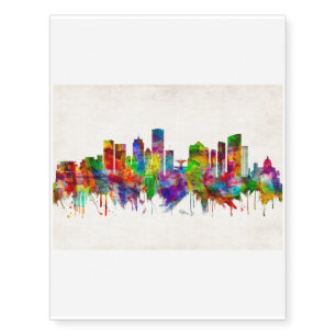 Milwaukee Wisconsin skyline Temporary Tattoos