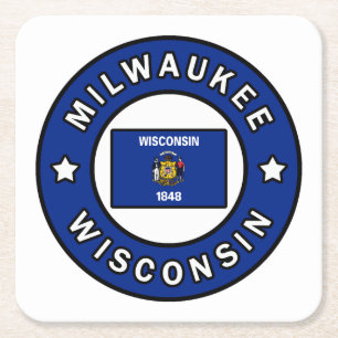 Milwaukee Wisconsin Square Paper Coaster