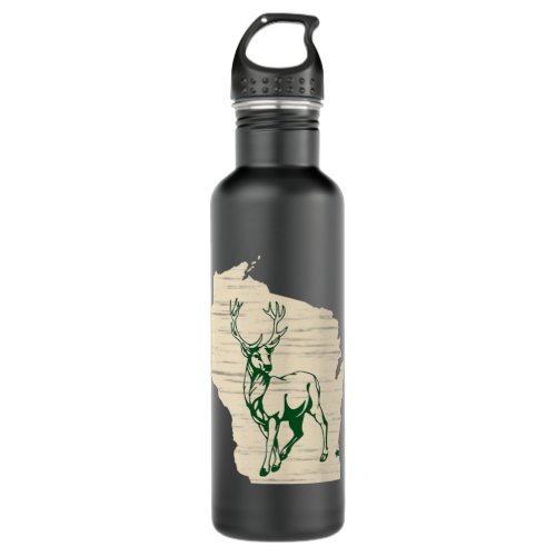 Milwaukee Wisconsin Star Green Standing Stoic Buck Stainless Steel Water Bottle