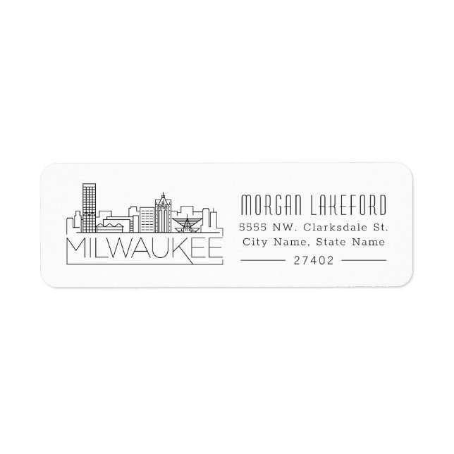 Milwaukee, Wisconsin Stylized Skyline | Label (Front)