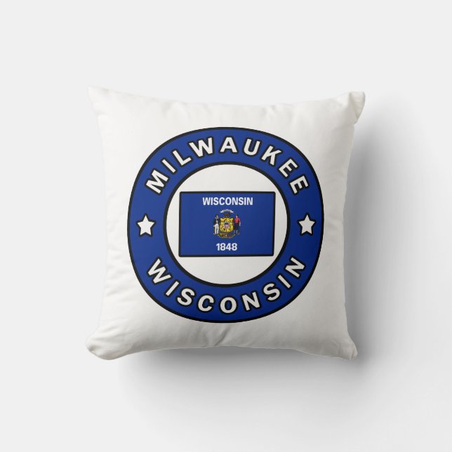 Milwaukee Wisconsin Throw Pillow (Front)