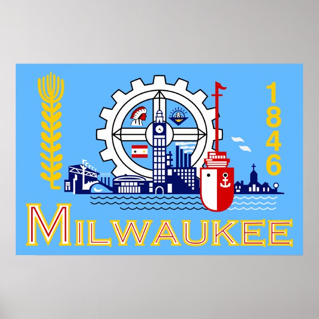 Milwaukee, Wisconsin, United States flag Poster (Front)