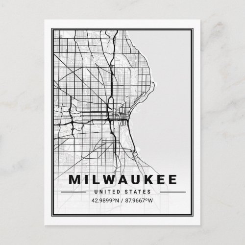 Milwaukee Wisconsin USA Travel City Map Postcard