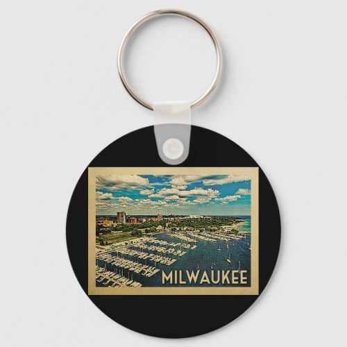 Milwaukee Wisconsin Vintage Travel Keychain