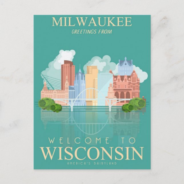 Milwaukee Wisconsin Vintage Travel usa  Postcard (Front)
