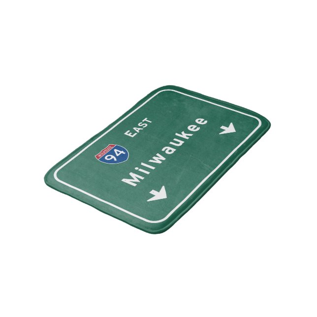 Milwaukee Wisconsin wi Interstate Highway Freeway Bathroom Mat (Angled)