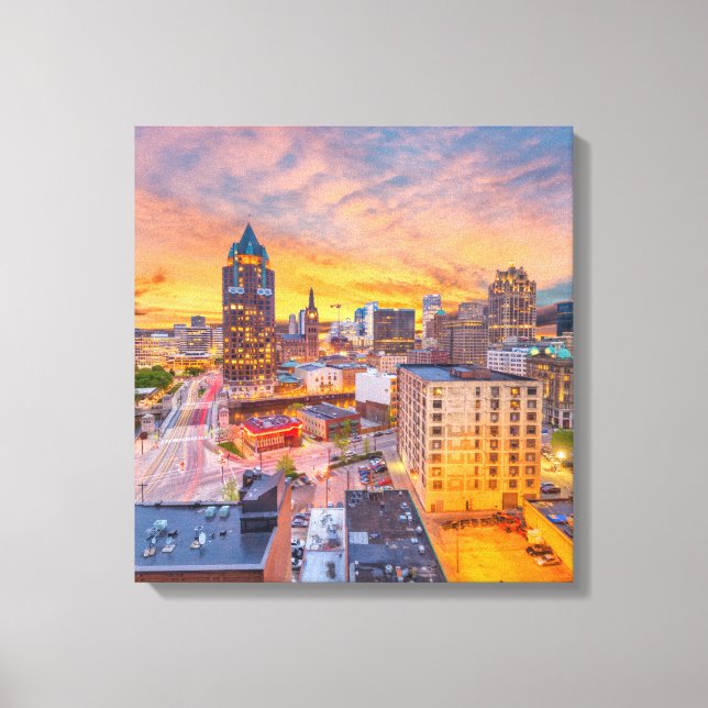 Milwaukee Wisconsin Wrapped Canvas 16.80 X 17.50" Print (Front)