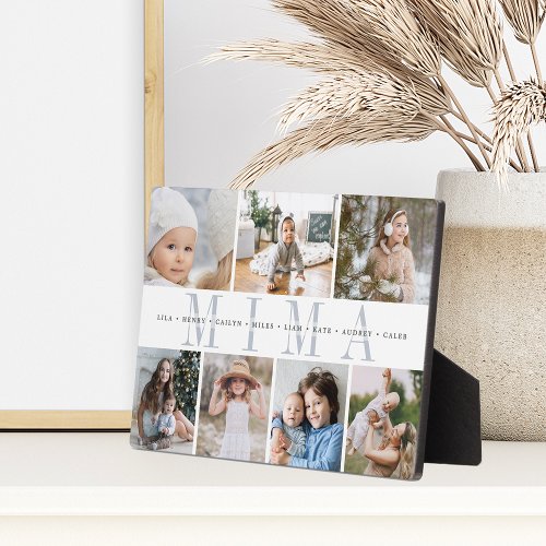 Mima Grandchildren Names 7 Photo Collage Plaque
