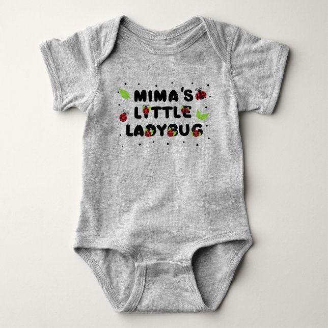 Mima's Little Ladybug - Cute  Baby Bodysuit (Front)