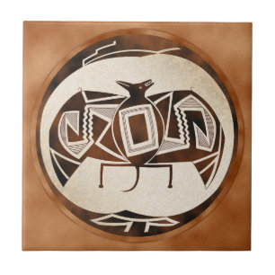Mimbres Bat-Raven Tile