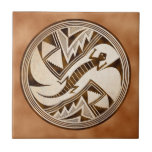 Mimbres Hiding Lizard Tile<br><div class="desc">Art based closely on a Mimbres bowl. Between approximately 200 and 1130 CE the Mimbres people lived peacefully in villages located in what today is southern New Mexico. They made astonishingly beautiful and dramatic painted designs of animals, people and dazzling geometrical figures on ceramic bowls which were generally about 11"...</div>
