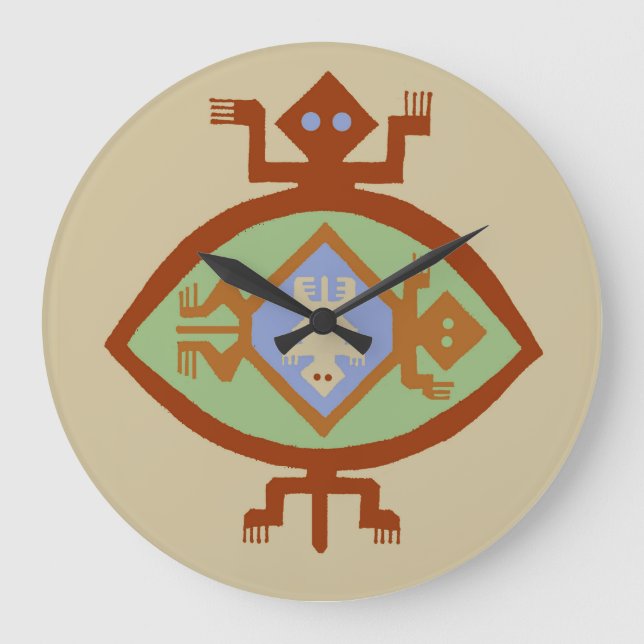 Mimbres Native American Southwest Round Wall Clock (Front)