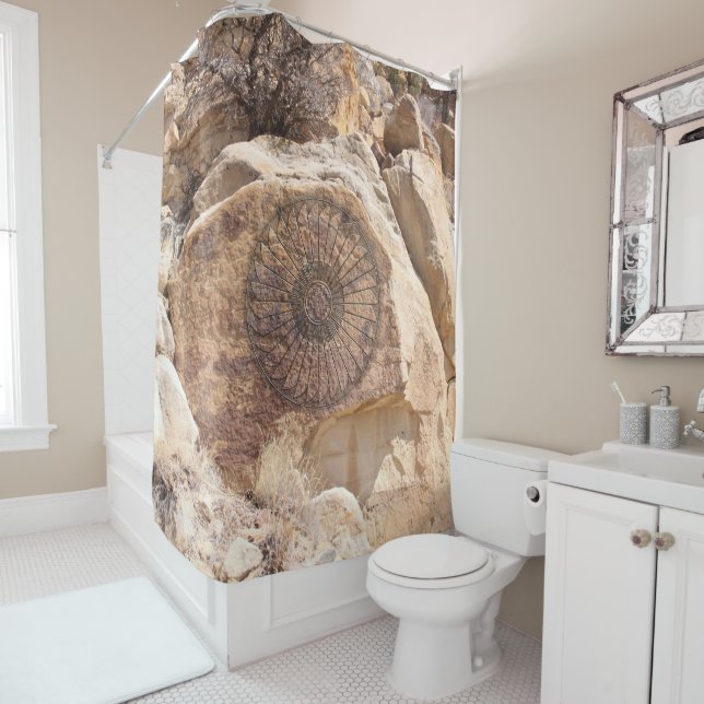 Mimbres Pottery Design Shower Curtain (In Situ)