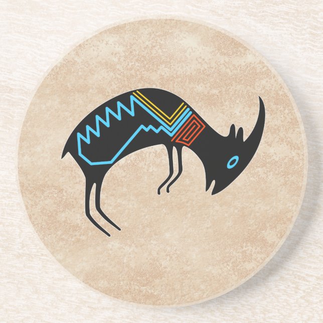 Mimbres Ram Sandstone Coaster (Front)