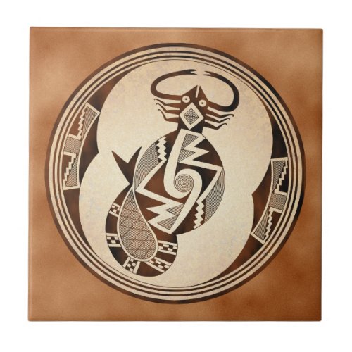 Mimbres Scorpion_Snake_Fish Tile