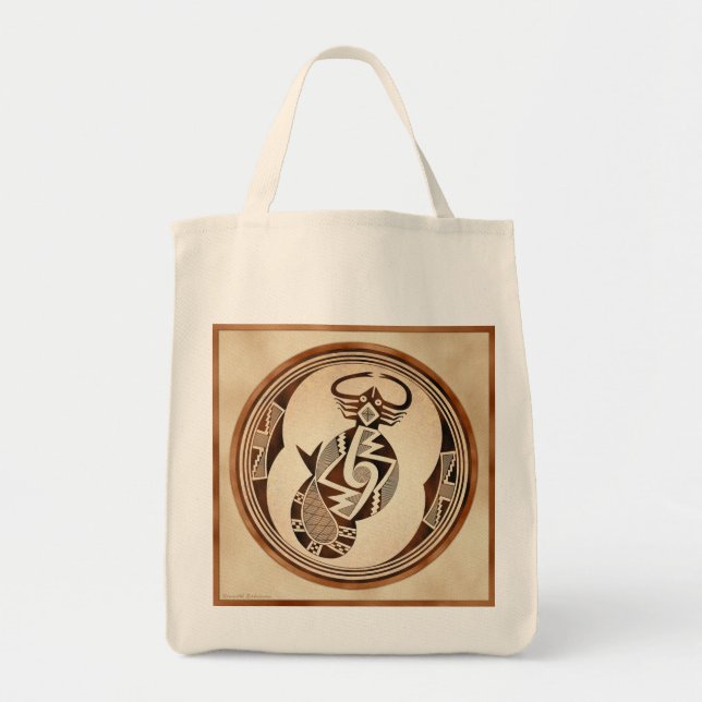 Mimbres Scorpion-Snake-Fish Tote Bag (Front)