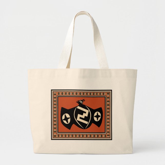 Mimbres Tribal Bat Large Tote Bag (Front)