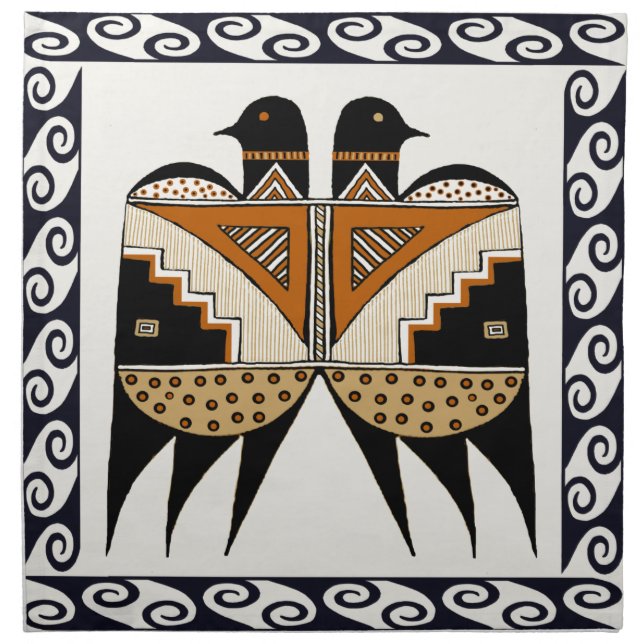 Mimbres Twin Birds Cloth Napkin (Front)