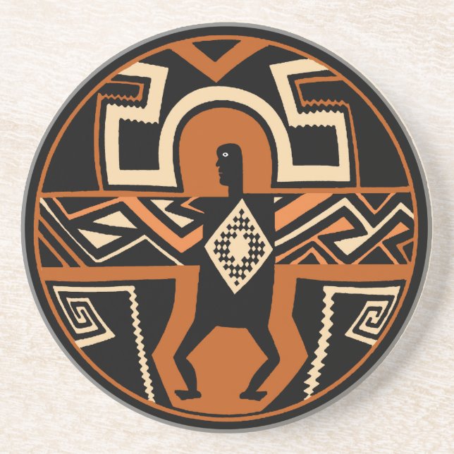 Mimbres Warrior Coaster (Front)