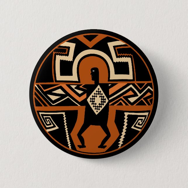 Mimbres Warrior Pinback Button (Front)