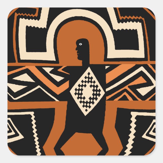 Mimbres Warrior Square Sticker (Front)