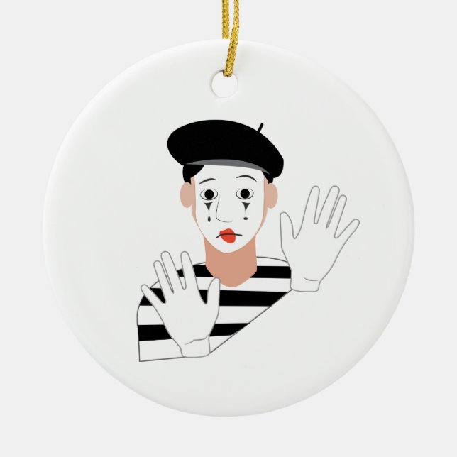 Mime Ceramic Ornament (Front)