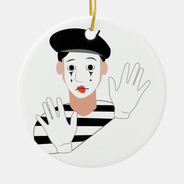 Mime Ceramic Ornament (Front)