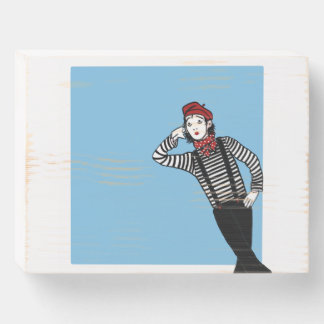 Mime Graphic Wooden Box Sign