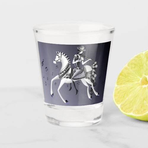 Mime Horse Riding Violinist  Shot Glass