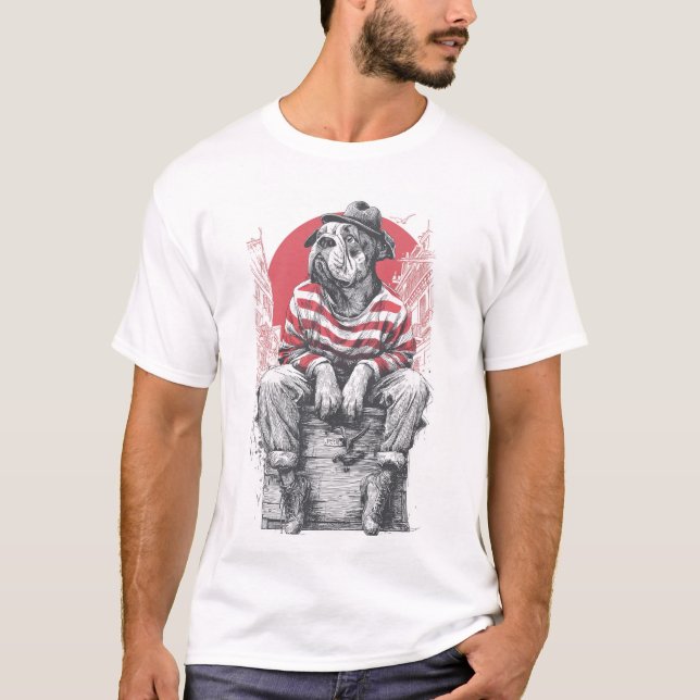 Mime Mastiff � Silent Funny Dog T-Shirt (Front)