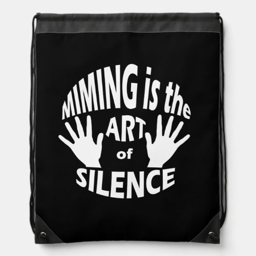 Mime Pantomime Art of Silence Drawstring Bag