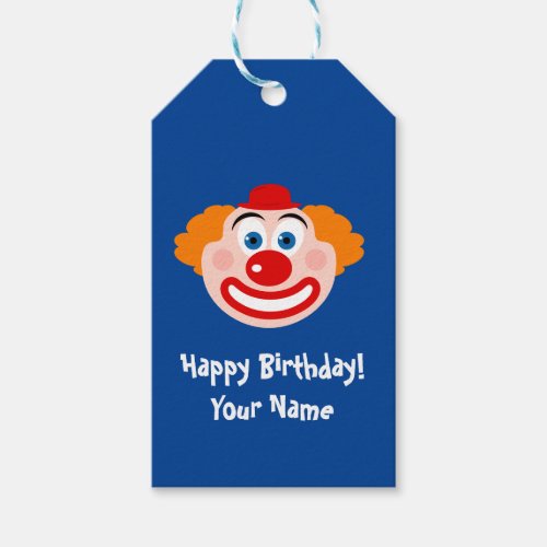 Mime with big red nose Happy Birthday gift tags
