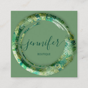 Mimetic Camouflage Abstract Fashion Woodland Square Business Card